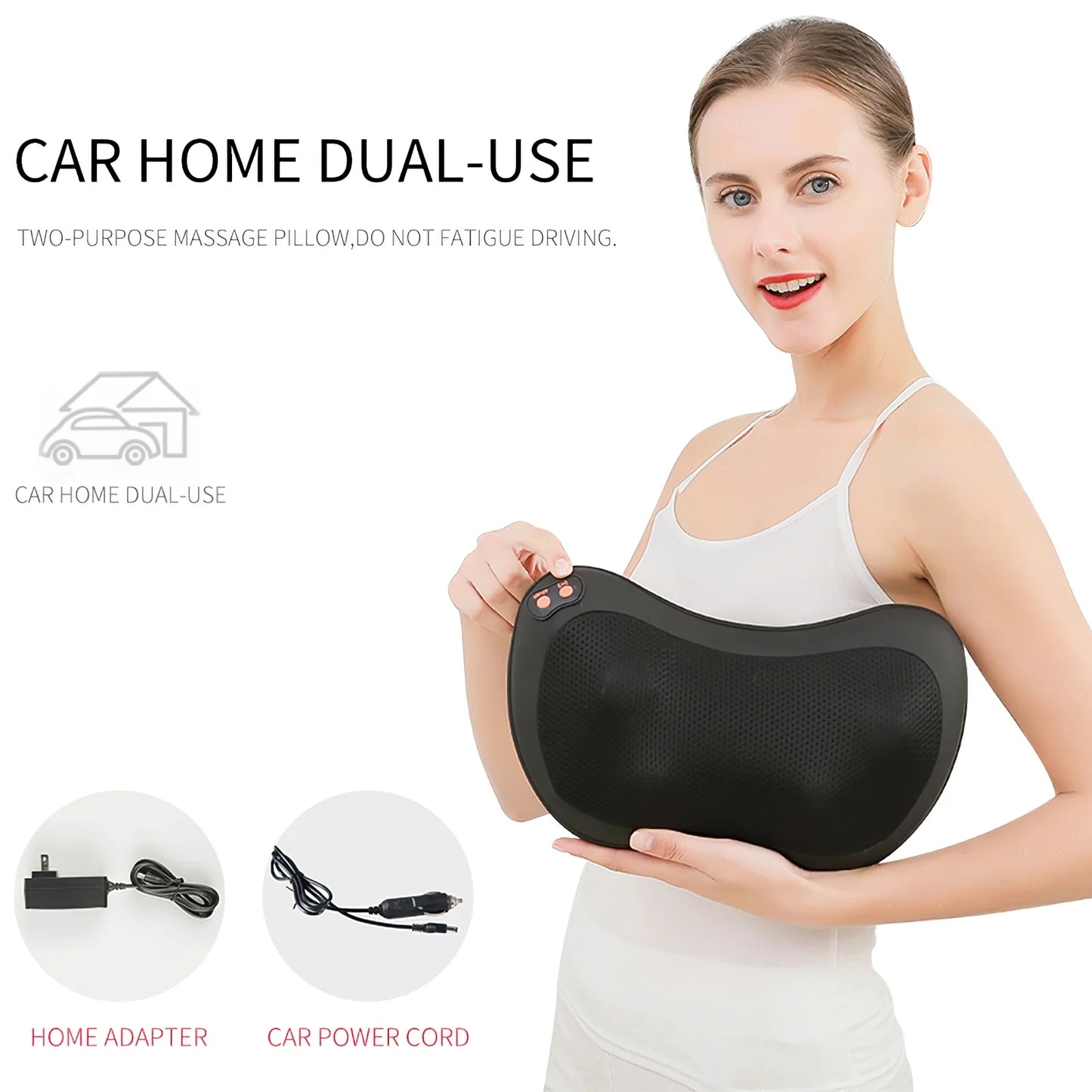 Shitasu Massager Pillow with Heat for Shoulder, Back, Neck, Deep Tissue