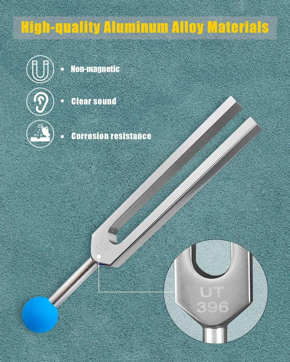 Tuning Fork Set 9 Pcs Tuning Forks with Reflex Hammer for DNA Healing Chakra Sou