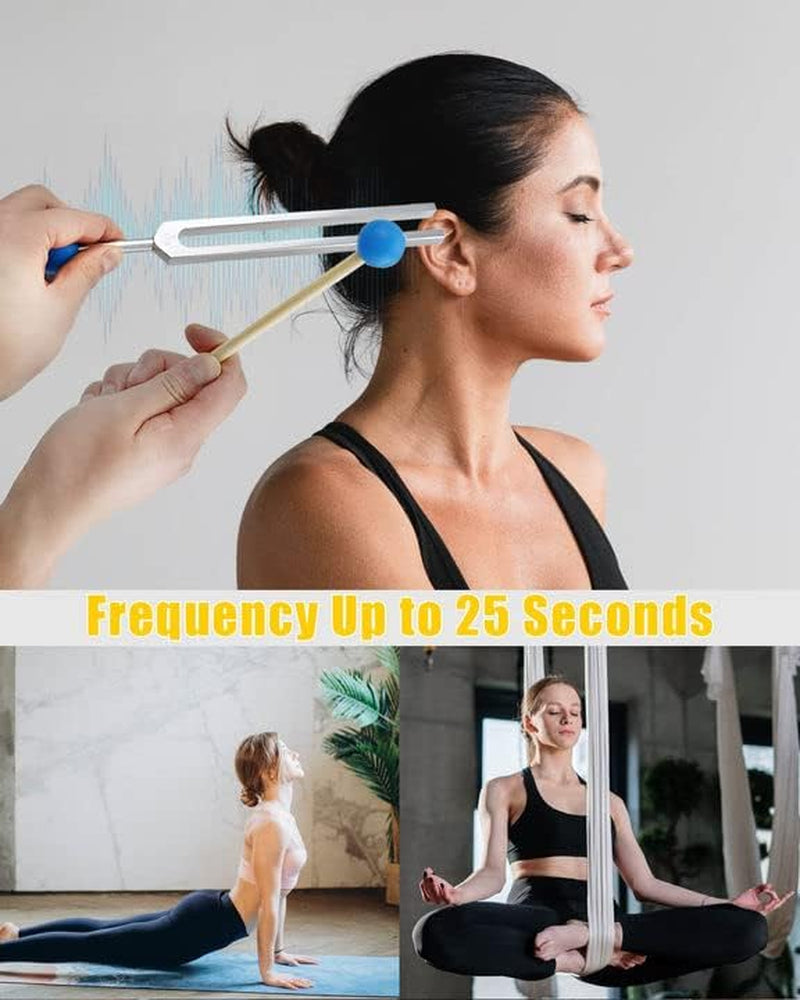 Tuning Fork Set 9 Pcs Tuning Forks with Reflex Hammer for DNA Healing Chakra Sou